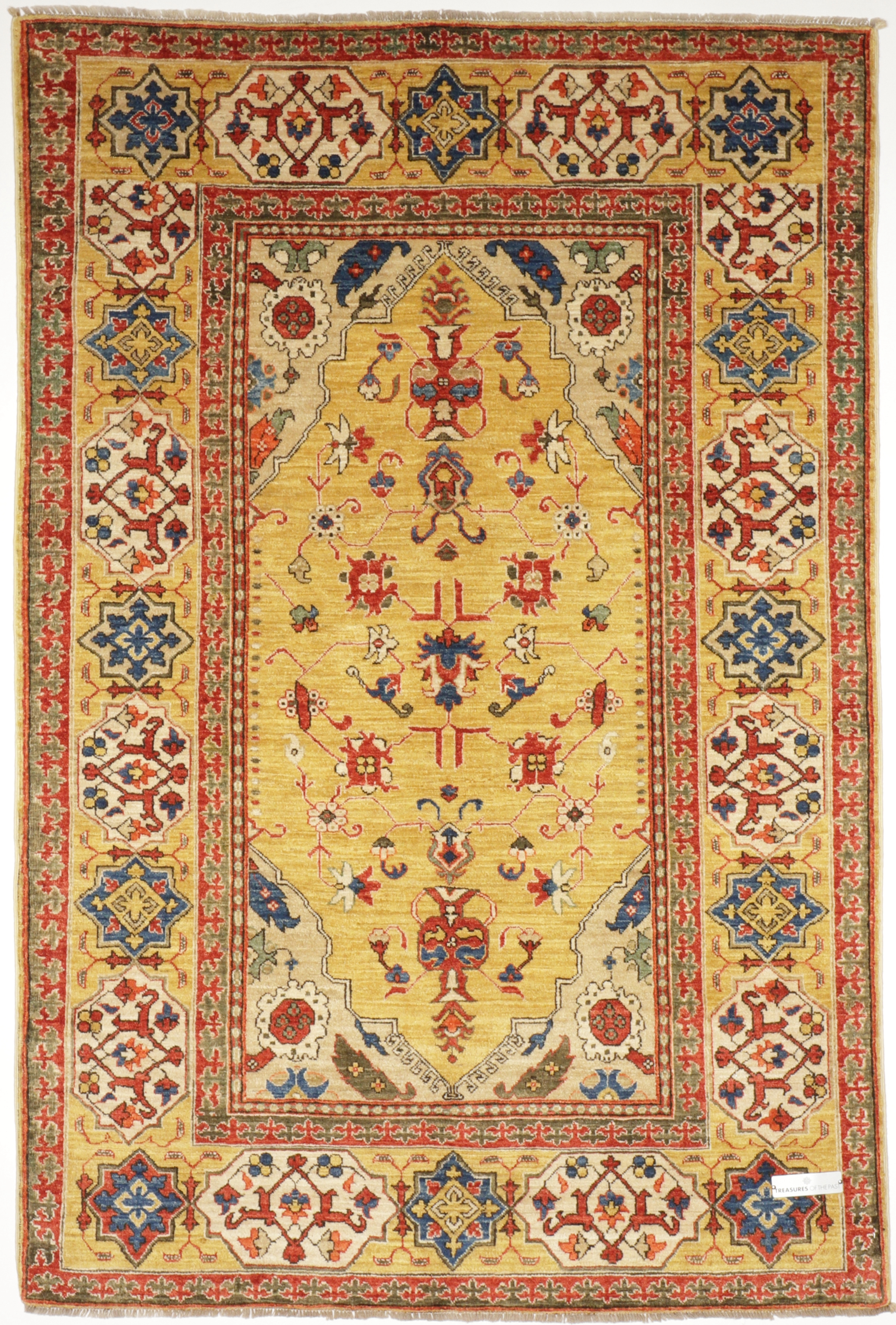 Orientteppich Treasures of the past, handgeknüpft aus Schurwolle, mehrfarbig - Draufsicht