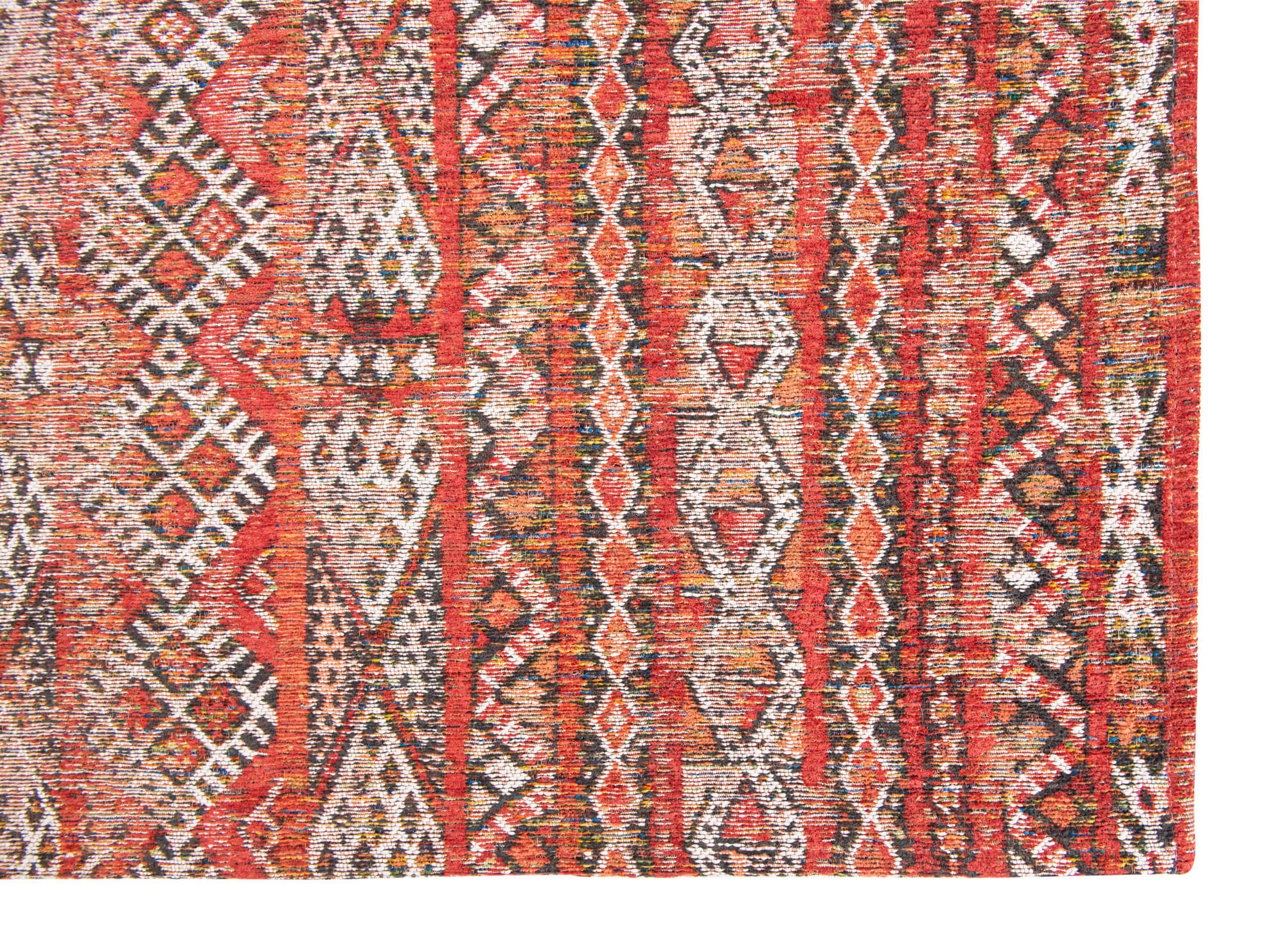 Flachgewebe Teppich Kilim, Baumwolle & Wolle, Fez Red, Draufsicht