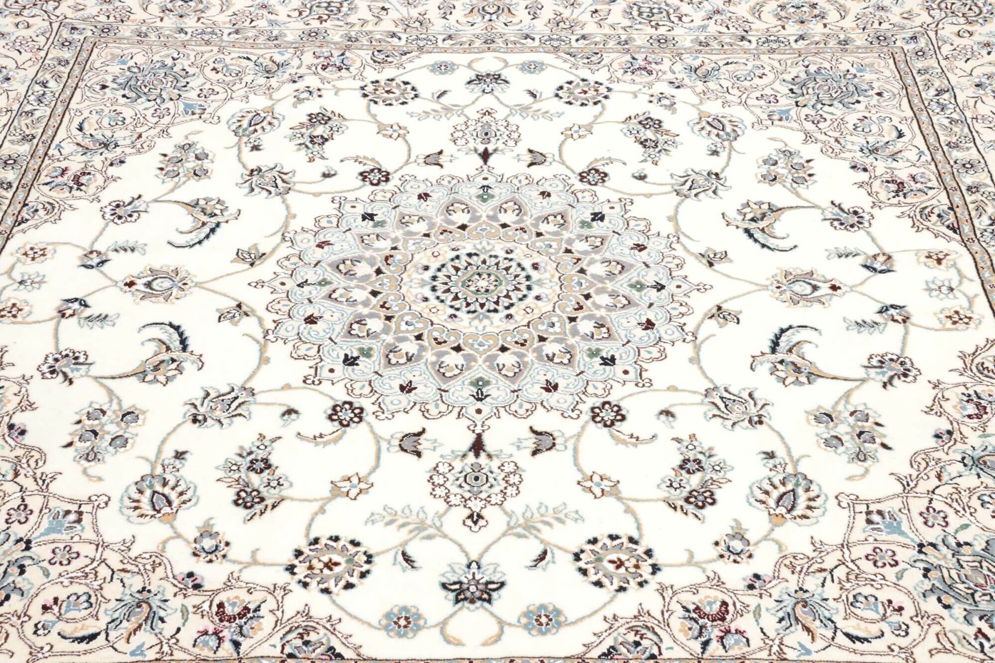 Nain Teppich Beige, 9 LA Knüpfung, Schurwolle, 203 x 211 cm, Detailansicht