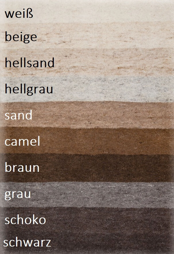 Wollteppich Heaven L 519, Natur Pur Teppiche, handgeknüpft aus Schurwolle, Farbkarte