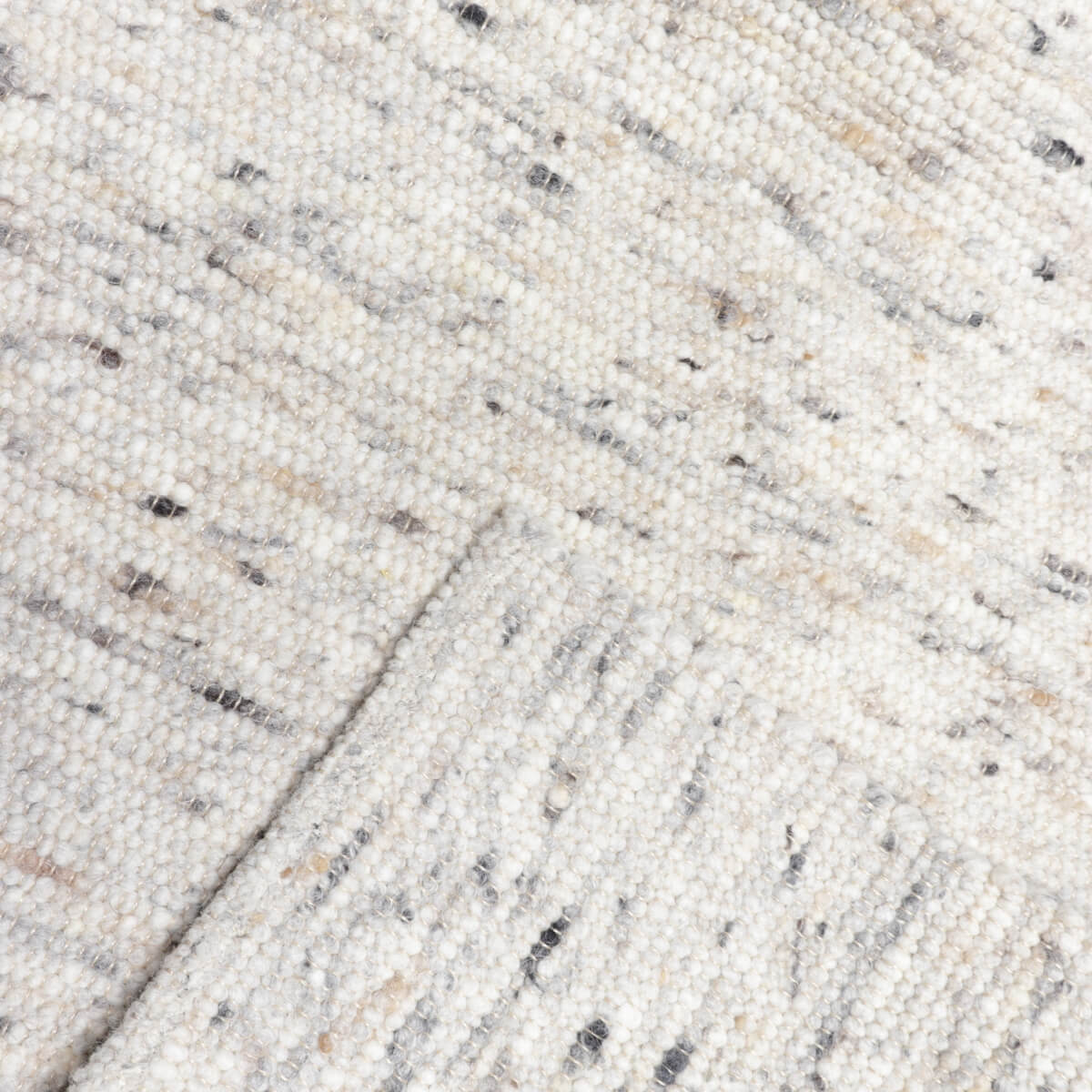 Handwebteppich Black Forest Action, Wolle, grau/beige Melange, Detailansicht