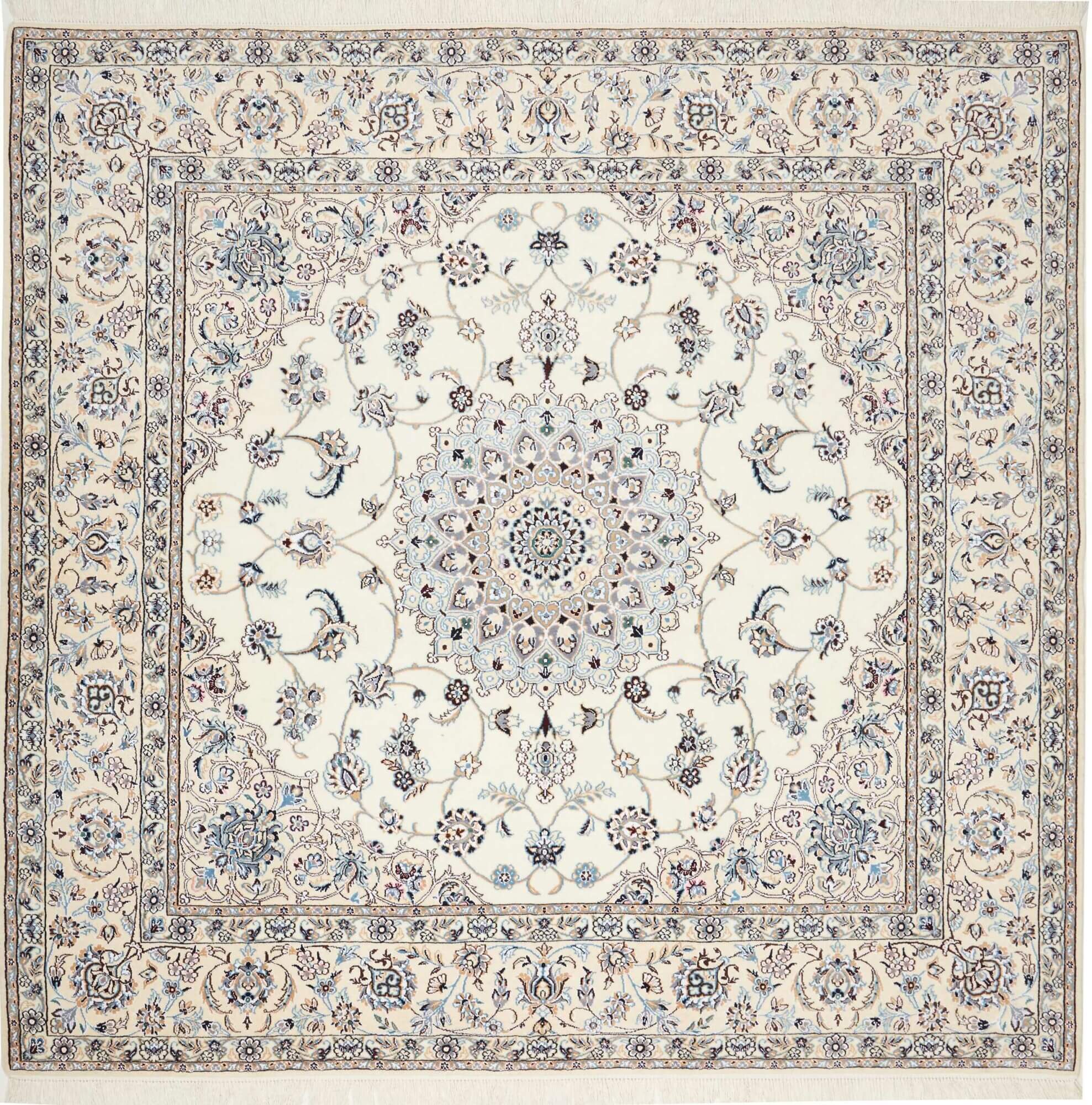 Nain Teppich Beige, 9 LA Knüpfung, Schurwolle, 203 x 211 cm, Draufsicht