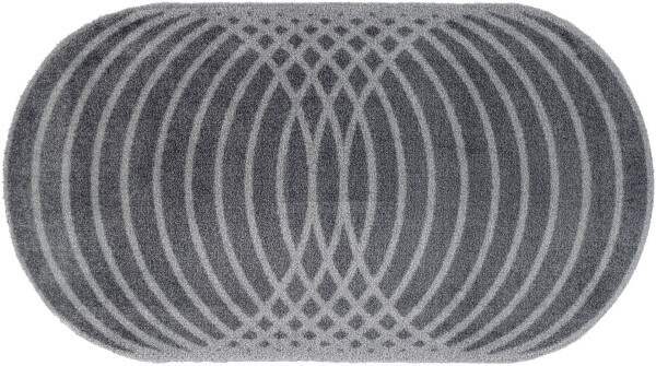 Randlose Fußmatte Calm Loop, ovale Form, 050 x 090 cm, Draufsicht