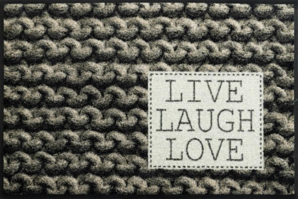 Fussmatte Live Laugh Love, wash & dry Design, 50x75 cm, Draufsicht