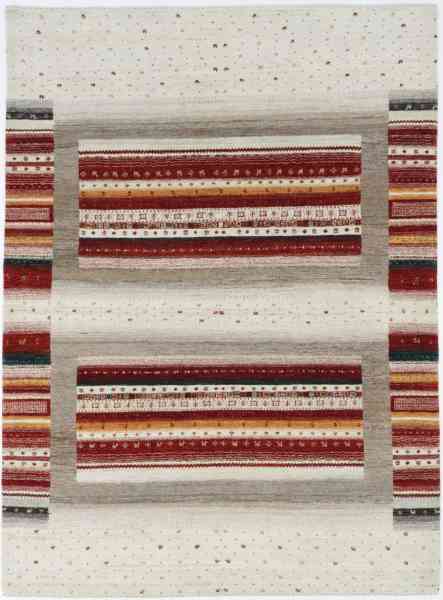 Indischer Teppich Lori Sherin, Indo Gabbeh aus Schurwolle, 170 x 240 cm, Draufsicht
