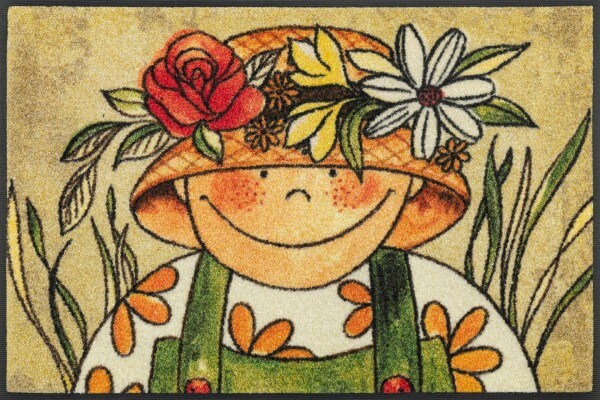 Fußmatte Johanna, hübsches Gartenmotv, mehrfarbig, 050 x 075 cm, Draufsicht