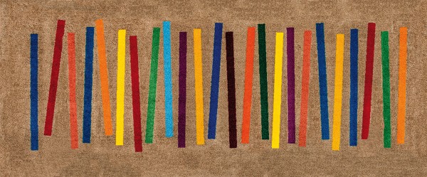 Sauberlaufmatte Mixed Stripes, randlos, mehrfarbig, 080 x 200 cm, Draufsicht