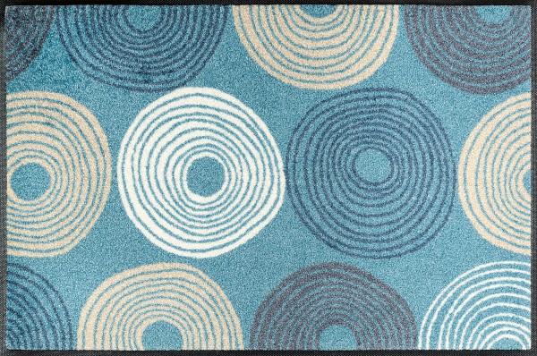Fußmatte Cyclone, Wash & Dry Designmatte, blaugrundig, 50 x 75 cm, Draufsicht