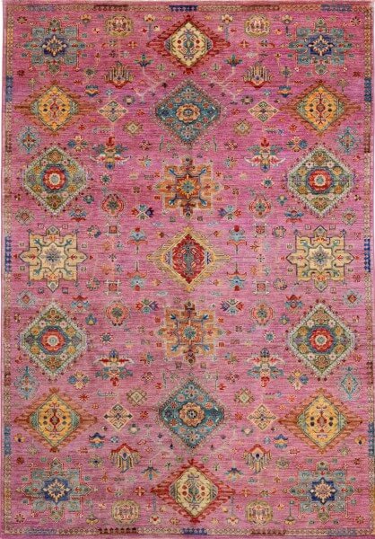 Afghanischer Teppich Rubin Rose', Schurwolle, handgeknüpft, Draufsicht