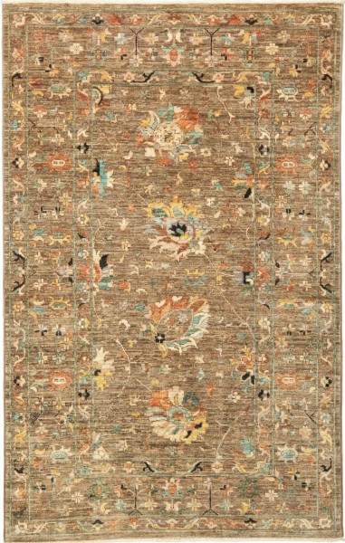 Afghanteppich Ziegler M., handgeknüpft aus Schurwolle,096 x 153 cm, mehrfarbig, Draufsicht