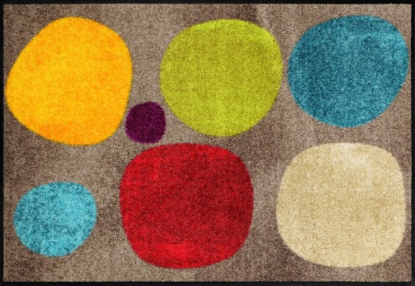 Fußmatte Broken Dots Colourful, Salonloewe Urban Spirit,050 x 075 cm, mehrfarbig, Draufsicht