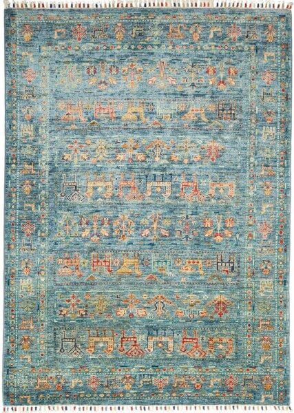 Afghanteppich, Schurwolle, handgeknüpft, 171 x 123 cm, Draufsicht