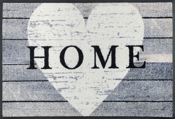Fußmatte Heart at Home, Wash & Dry mit Herzmotiv, 050 x 075 cm, Draufsicht