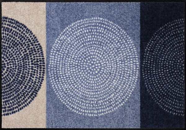 Fußmatte Nestor Denim, Salonloewe Wohnmatte mit Blautönen, 050 x 075 cm, Draufsicht
