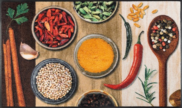 Fußmatte Hot Spices, Wash & Dry Küchenmatte, 75 x 120 cm, Draufsicht
