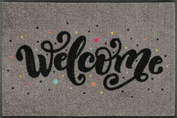 Fußmatte Welcome Confetti, Wash & Dry Design, 050 x 075 cm, Draufsicht