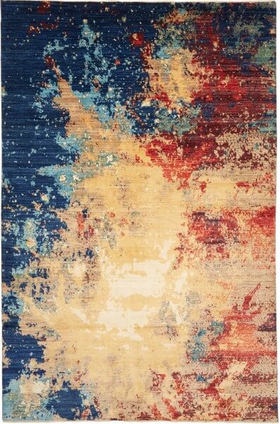 Afghanischer Teppich Splendour of Colours, Designer Collection, mehrfarbig, Draufsicht