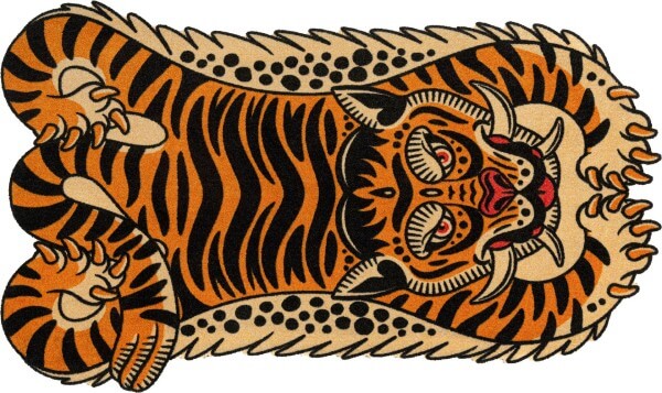 Randlose Fußmatte Dragon Tiger, wash & dry Decor, Sonderform, 090 x 150 cm, Draufsicht