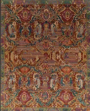 Makalu Antique 435 M 131 VEG MS, Designerteppich, Wolle & Seide, Draufsicht