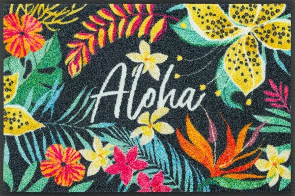Fußmatte Aloha, Wash & Dry Design, 050 x 075 cm, mehrfarbig, Draufsicht