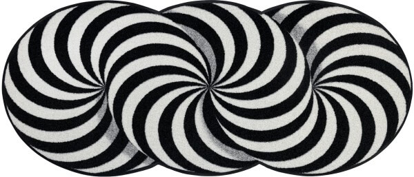 Fußmatte Infinity Swirl, Wash & Dry Design, Black & White, 060 x 140 cm, Draufsicht