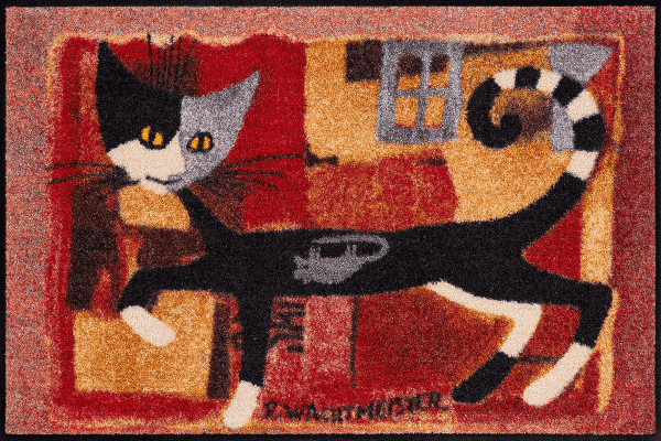 Fussmatte Ivano With Mouse, Rosina Wachtmeister Katzenmatte, 050 x 075 cm, Draufsicht