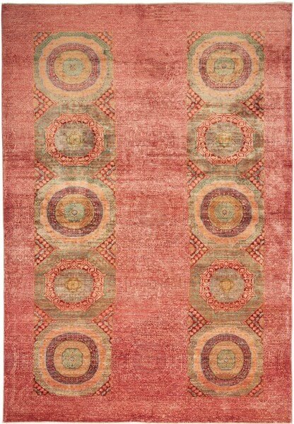 Handgeknüpfter afghanischer Teppich Mamlouk, modern, mehrfarbig/purpal, Draufsicht